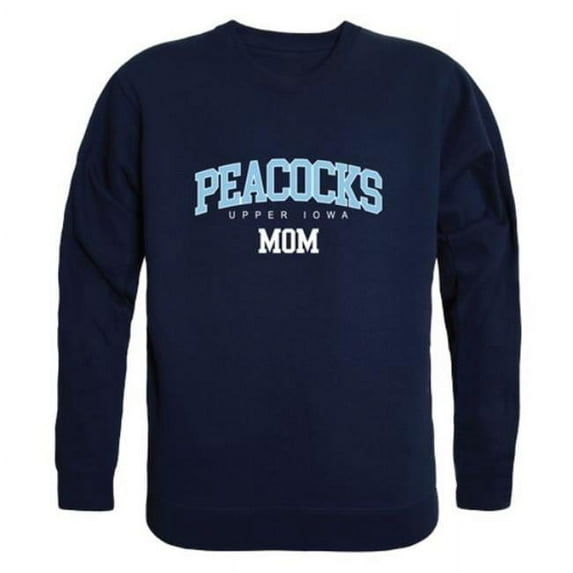 Upper Iowa University Peacocks Mom Crewneck Sweatshirt, Navy - Small