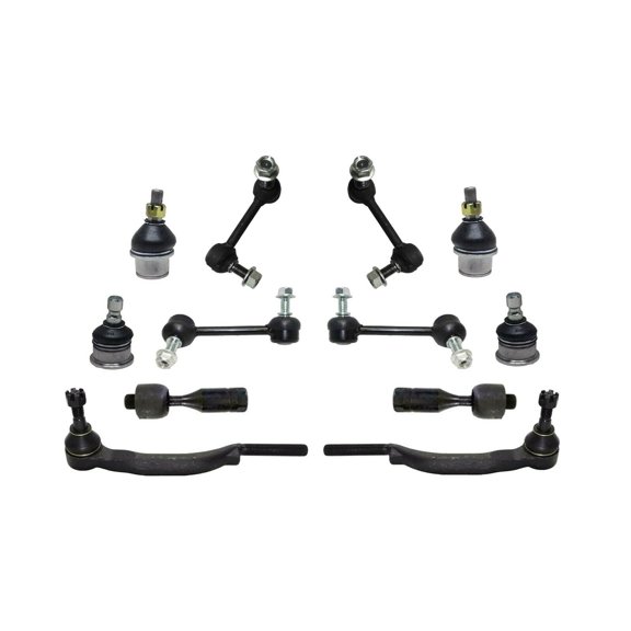 Upper & Lower Ball Joints + Tie Rod Ends + Sway Bar Links Front & Rear Suspension 12 Pieces Kit Fits select: 2004-2007 CHEVROLET TRAILBLAZER, 2004-2007 GMC ENVOY