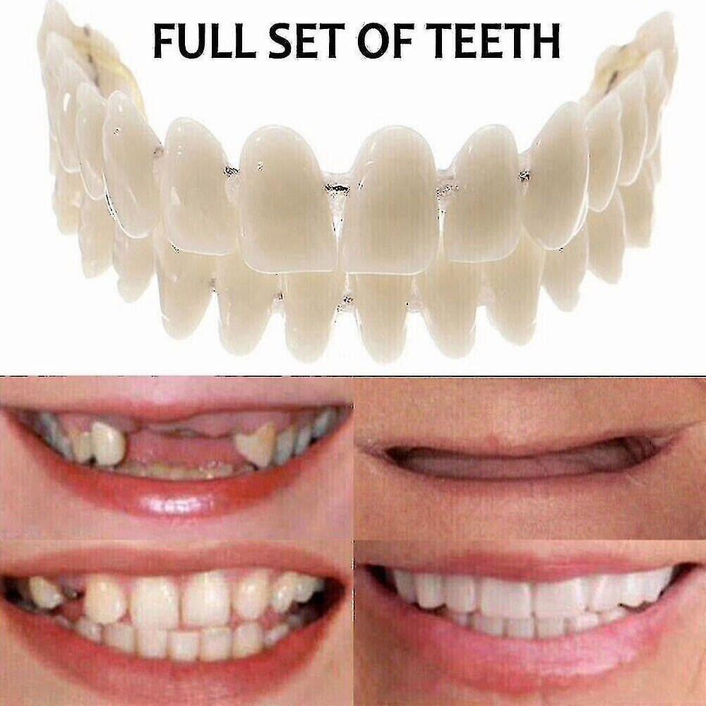 Upper Lower Dental Veneers Dentures Snap On False Teeth For A Perfect
