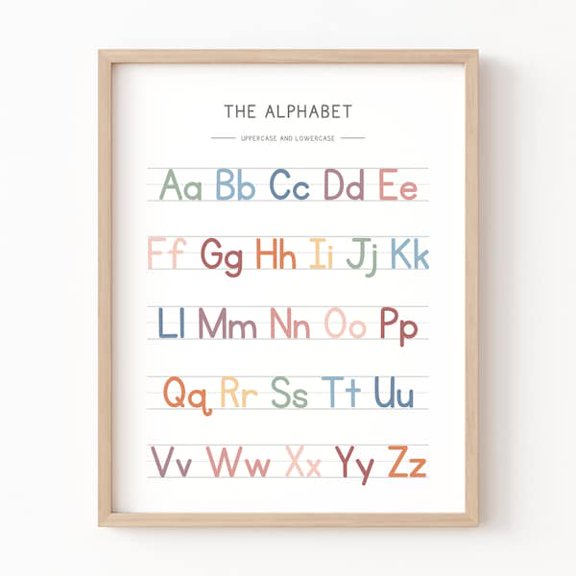 Upper And Lowercase Letters, Kindergarten Preschool Posters, Educational Printables, Alphabet Poster, Boho Classroom Decor, Classroom Poster, Unframed Paper Poster 8x10in