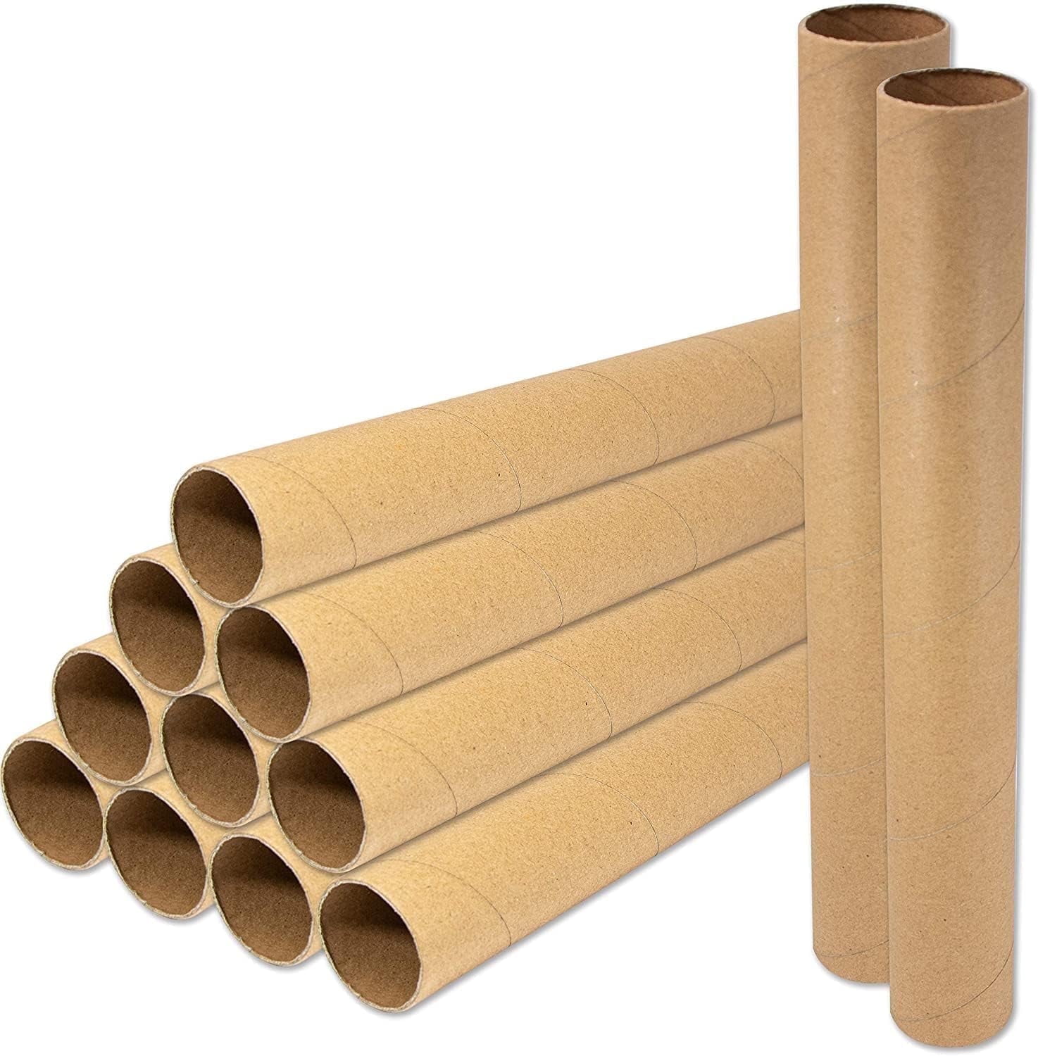 Upper Midland Products Sturdy 12” Cardboard Roll Tubes for Craft Supplies & Art Supplies, 22 pcs