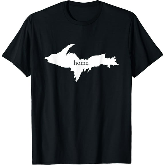 Upper Peninsula UP Home Yooper Pride Michigan Roots T-ShirtMen's and women's gift, black and white T-shirt, size: Extra large S-4XL