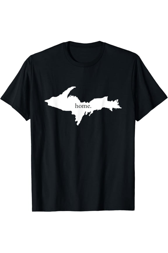 Upper Peninsula UP Home Yooper Pride Michigan Roots T-ShirtMen's and women's gift, black and white T-shirt, size: Extra large S-4XL