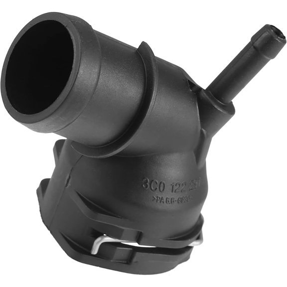 Upper Radiator Coolant Hose Connector, for Volkswagen Eos 2009-2016, Plastic, 3C0122291D, Black