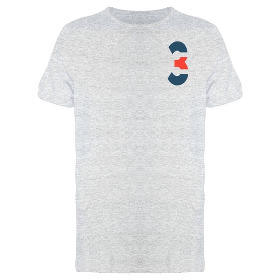 Upper Right Number 3 Logo T-Shirt Men -Image by Shutterstock, Male Medium