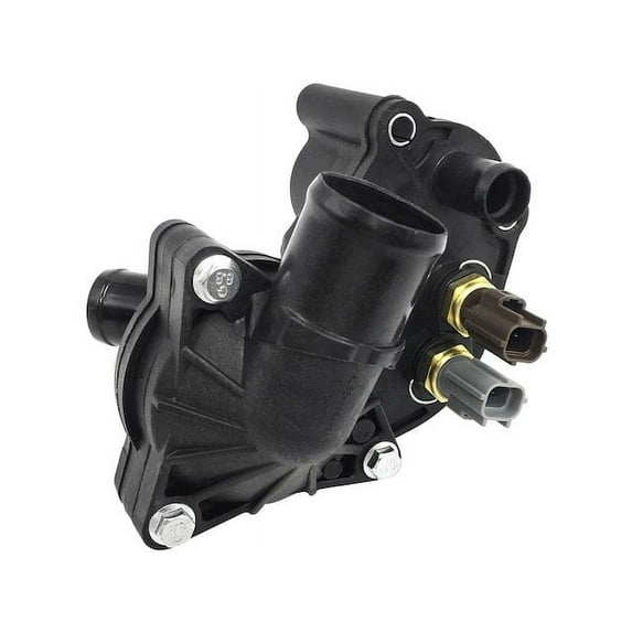 Upper Thermostat Housing with Sensors - OE Style Plastic, Dual Clip-In Sensors - Compatible with 2001 - 2011 Ford Ranger 4.0L V6 with 2 Thermostat Sensors 2002 2003 2004 2005 2006 2007 2009