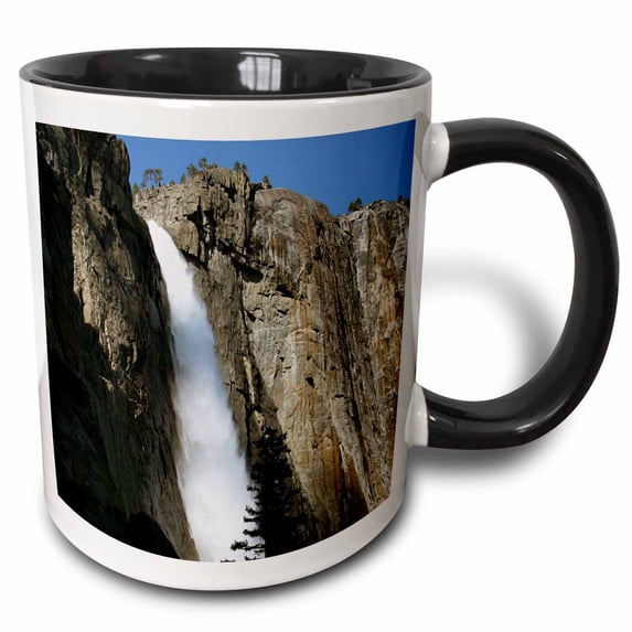 3drose, Upper Yosemite Falls, 11oz Two-tone Black Mug