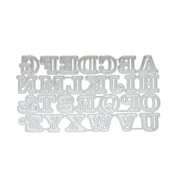 Uppercase 26 Letters Metal Cutting Die 26 Letters Die Cuts Embossing Script Die Stencils for DIY Birthday Cards