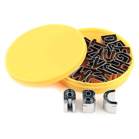Uppercase Alphabet Cookie Cutters Stainless Steel Twenty-Six-Piece Set 1 Inch Each