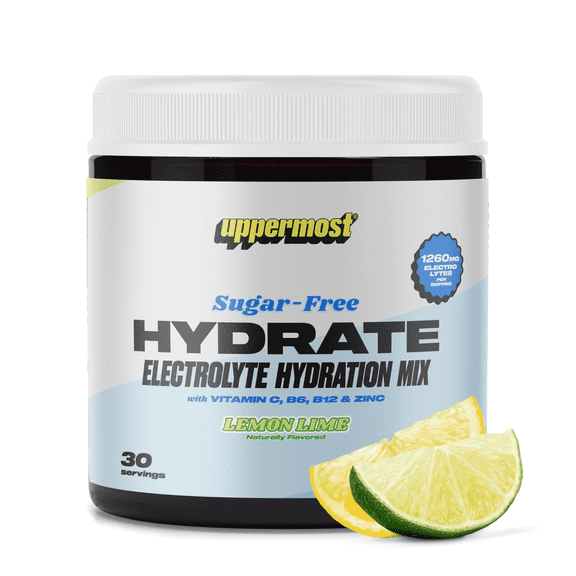 Uppermost Hydrate Electrolyte Powder Sugar Free Hydration Drink Mix Keto - Lemon Lime - 30 Servings