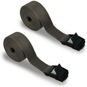 Upperosey Trail Camera Straps, Game Cam Mounting Strap with Long-Lasting Alloy Buckle, 25mm Width* 6 ft. Long, 2-Pack, Brown