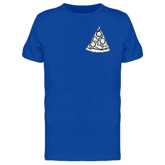 Upperside B&W Pizza Slice T-Shirt Men -Image by Shutterstock, Male Medium