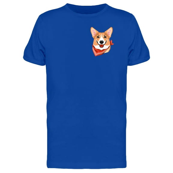 Upperside Corgi With Bandana T-Shirt Men -Image by Shutterstock, Male x-Large
