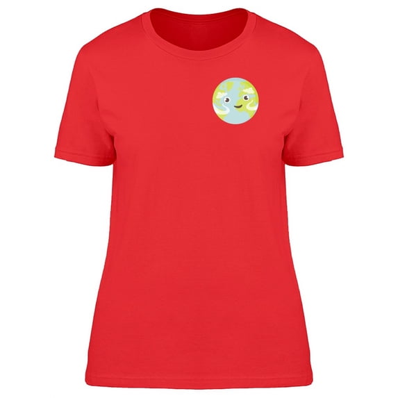Upperside Cute Planet Face T-Shirt Women -Image by Shutterstock, Female Large