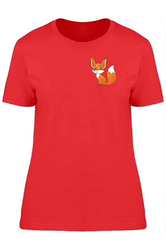 Upperside Happy Sitting Fox T-Shirt Women -Image by Shutterstock, Female Large