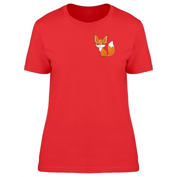 Upperside Happy Sitting Fox T-Shirt Women -Image by Shutterstock, Female XX-Large