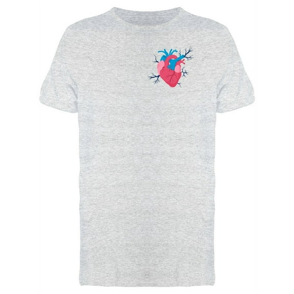 Upperside Human Heart With Veins T-Shirt Men -Image by Shutterstock, Male Medium