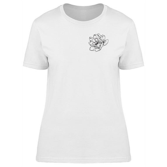 Upperside Small Flower Outline T-Shirt Women -Image by Shutterstock, Female Large