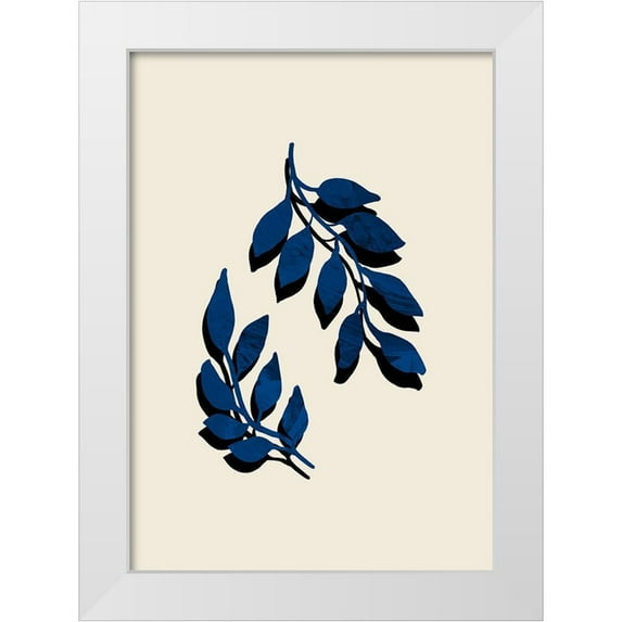 Uppsala Studio 18x24 White Modern Wood Framed Museum Art Print Titled - Blue Twig Brush