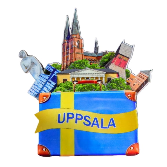 Uppsala Sweden 3D Fridge Magnet Souvenir Gift,Wood Handmade Uppsala Refrigerator Magnet Home Decoration Collection