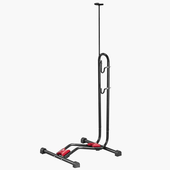 Upright Bike Stand for 16 to 27.5 Inch Mountain Road Bikes Vertical Horizontal Bicycle Rack Secure Parking Storage Garage Truck Bed Indoor Outdoor Black