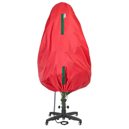Hold N' Storage Upright Christmas Tree Storage Bag for Topiary and Holiday Tree up to 7 ft Tall - Red