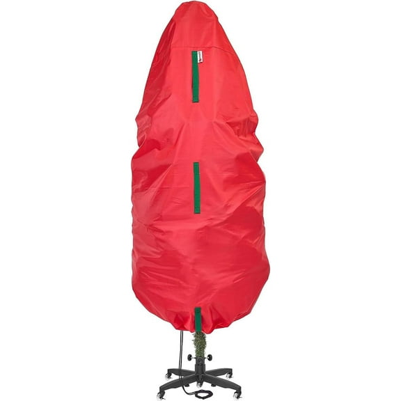 Hold N' Storage Upright Christmas Tree Storage Bag for Topiary and Holiday Tree up to 9 ft Tall - Red
