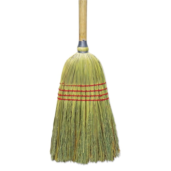 56 in. Corn/Fiber Broom - Natural (6/Carton)