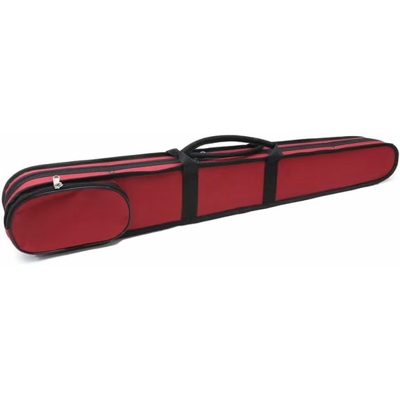 Upright Double Bass Bow Case Hold 1 Or 2 Pcs German Bass Bow Hard Case Red 600d Nylon Exterior Protect Your Bow With Shoulder Strap, Wood Frame
