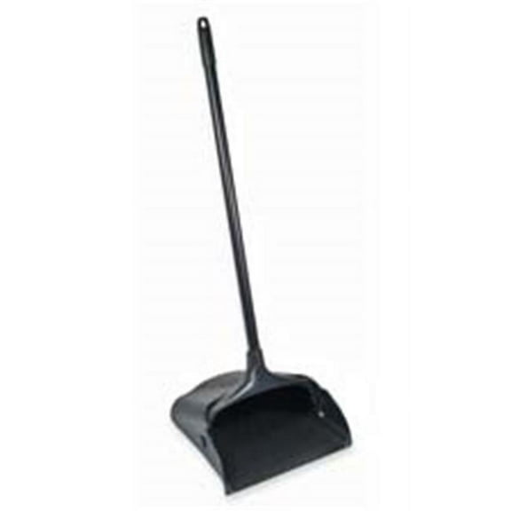 Upright Dust Pan- w-Rear Wheels- 11-.31in.x37in.- Black