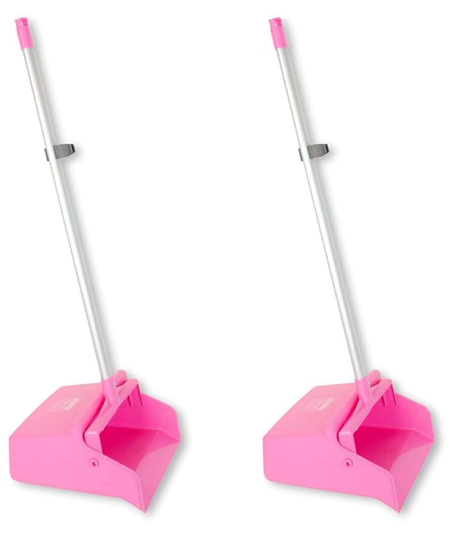 Upright Dustpan with Aluminum Handle, Serrated Edge for Broom Combing