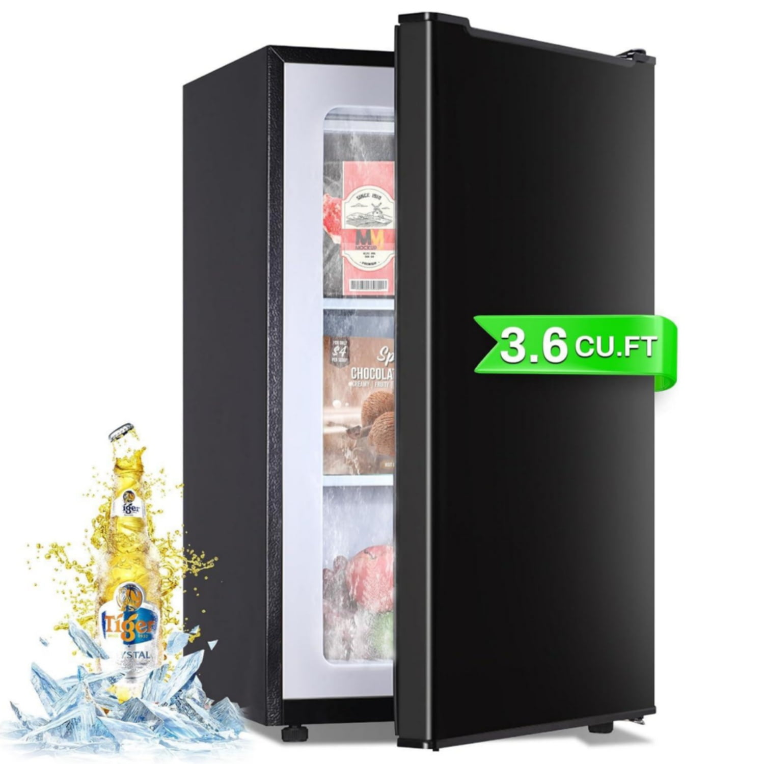 Upright Freezer, 3.6 Cu.Ft Small Freezer with Reversible Single Door, 3