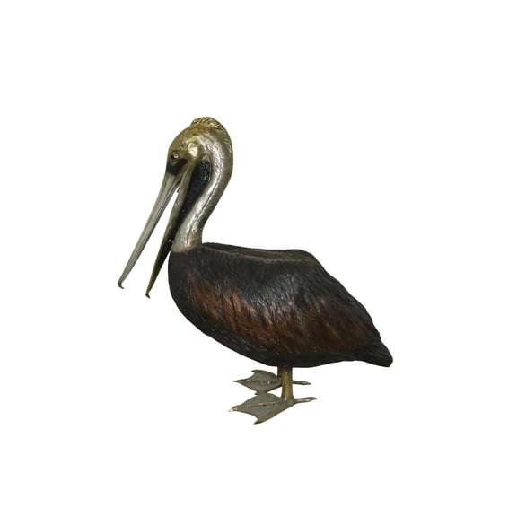 Nifao Upright Pelican Outdoor Fountain Statue, Bronze Garden Water Feature Sculpture for Patio & Yard, 46"L x 20"W x 44"H