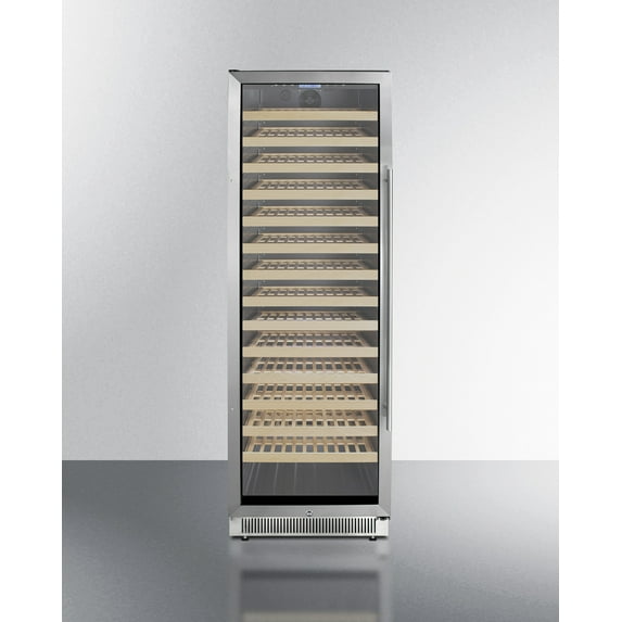 Upright single zone wine cellar for built-in or freestanding use