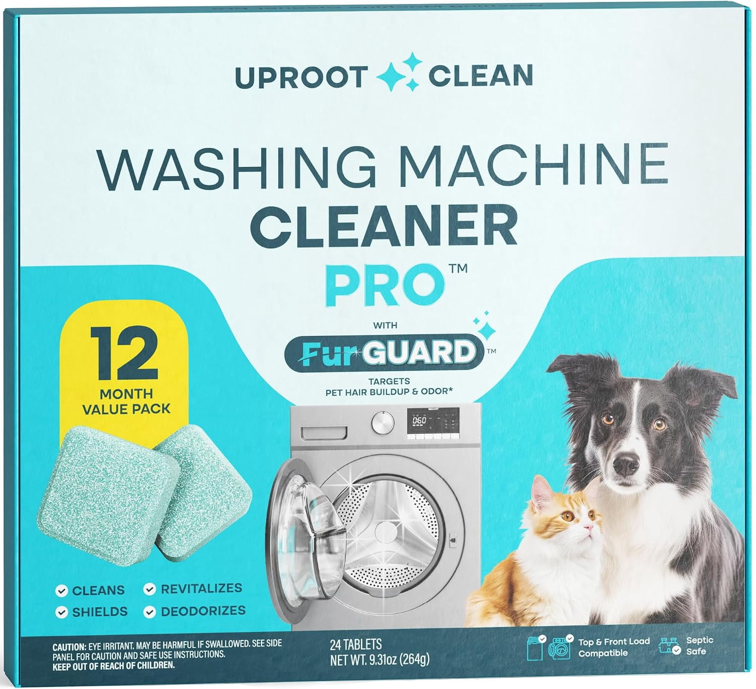 Uproot Clean Washing Machine Cleaner Tablets - 24 Pack for a 12 Month ...