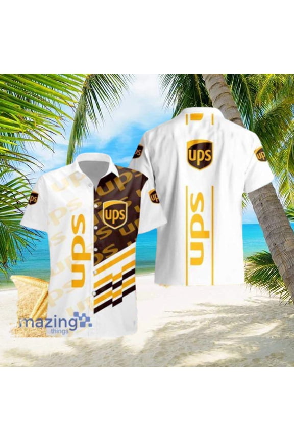 Ups Logo White Hawaiian Shirt For Men And Women