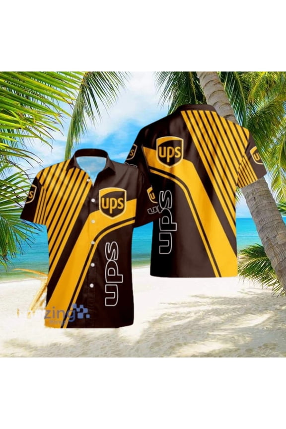 Ups Logo Yellow And Black Hawaiian Shirt For Men And Women