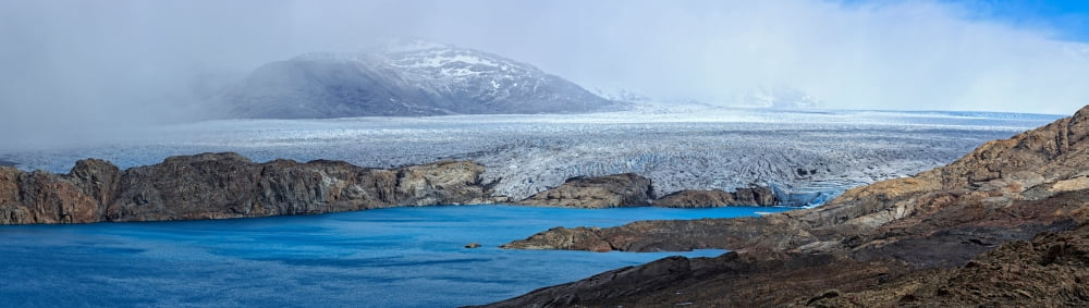Upsala Glacier and Lago Argentino Los Glaciares National Park Santa Cruz Province Patagonia Argentina Canvas Art - Panoramic Images (6 x 20)