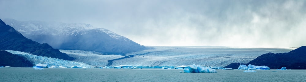 Upsala Glacier and Lago Argentino Los Glaciares National Park Santa Cruz Province Patagonia Argentina Canvas Art - Panoramic Images (6 x 21)
