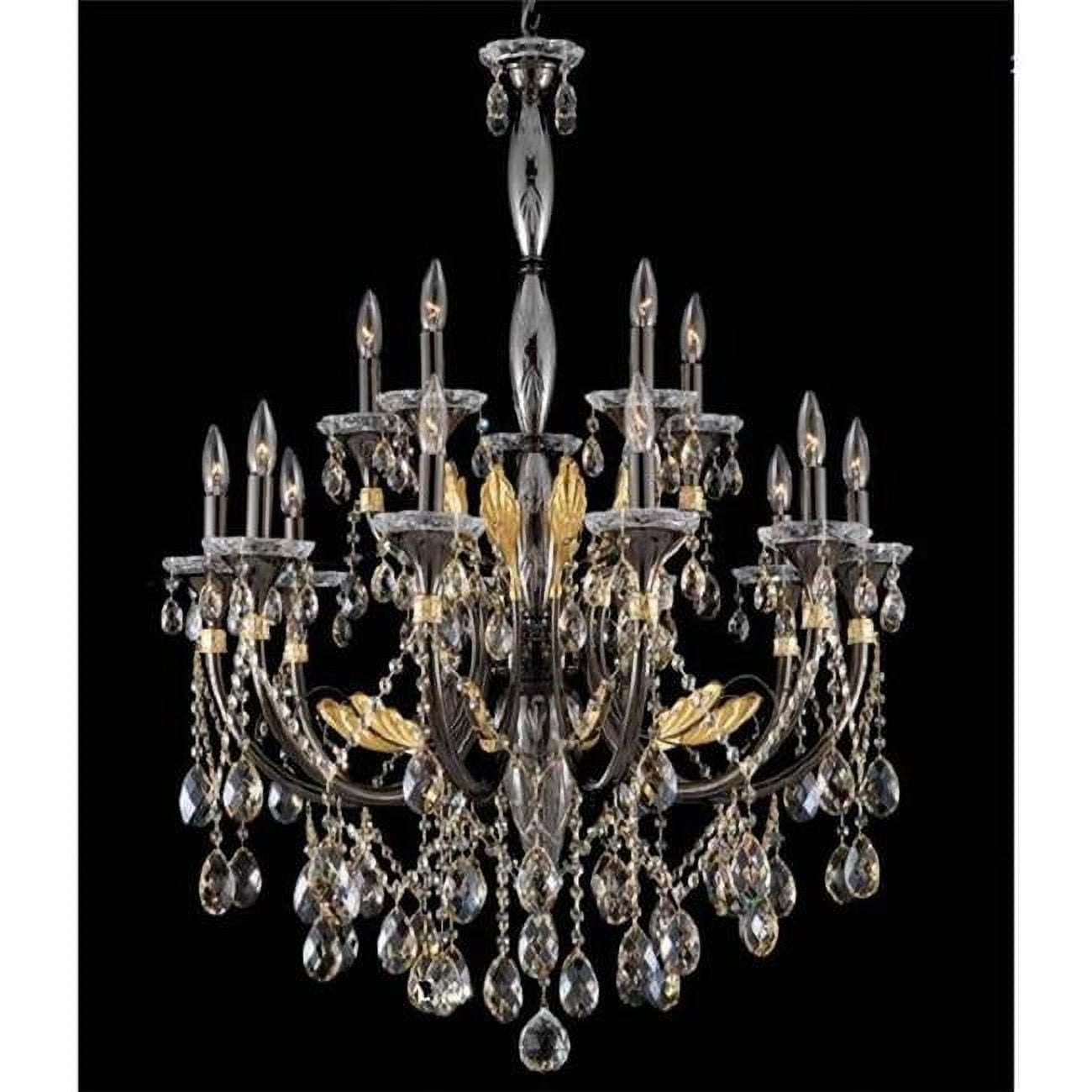 Upscale Chandelier 488817105T Cast Brass Chandelier With Black Teak