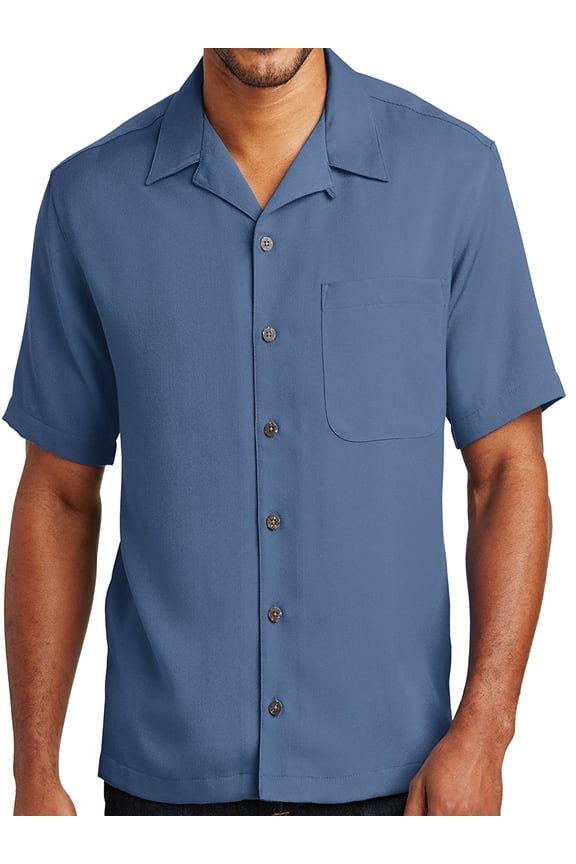 Upscale Mens Camp Shirt - Blue, 2XL