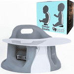 Upseat - The Original Ergonomic Baby Floor & Booster Seat with Tray, Developed with Physical Therapists for Upright Posture & Healthy Hip Development, 4-24 Months, Dishwasher-Safe Extra-Large Tray