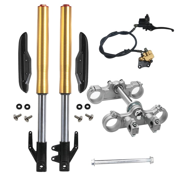 Upside Down 630mm Front Forks Shock + 45mm 48mm Triple Tree Clamp 170mm Spacing + Hydraulic Brake Caliper for Disc Brake Apollo SSR Taotao 70cc 90cc 110cc 125cc Pit Dirt Bike CRF50 XR50 Razor