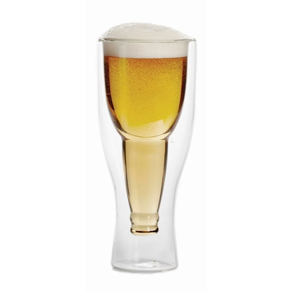 Upside Down Beer Glass Double Wall Hopside Draft Soda Tea Mug Novelty Gift!