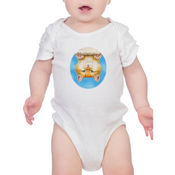 Upside Down Cat Bodysuit Infant -Kayomi Harai Designs,  6 Months