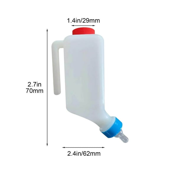 Upside Down Milk Bottle Large Capacity 800ml for Feeding Lambs Calves Young Animals with Ergonomic Handle Veterinary Drinker