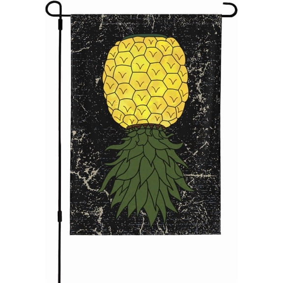 Upside Down Pineappale Garden Flag outdoor yard flags 12.5"x18" Flag Seasonal House Flag Welcome Flag Rustic Farmhouse Decor for Seasonal Holiday