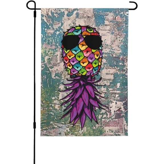Upside Down Pineappale Garden Flag outdoor yard flags 12.5"x18" Flag Seasonal House Flag Welcome Flag Rustic Farmhouse Decor for Seasonal Holiday