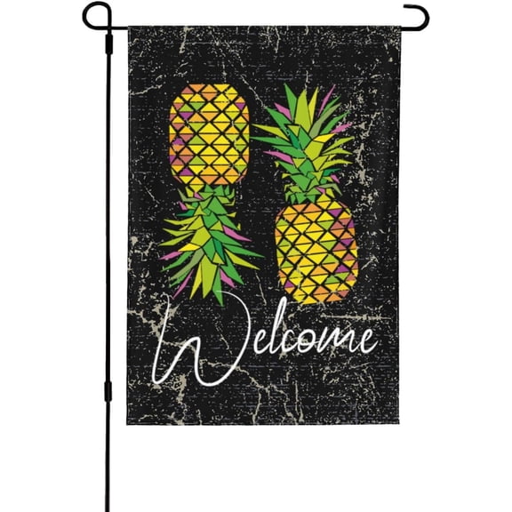Upside Down Pineappale Garden Flag outdoor yard flags 28"x40" Flag Seasonal House Flag Welcome Flag Rustic Farmhouse Decor for Seasonal Holiday
