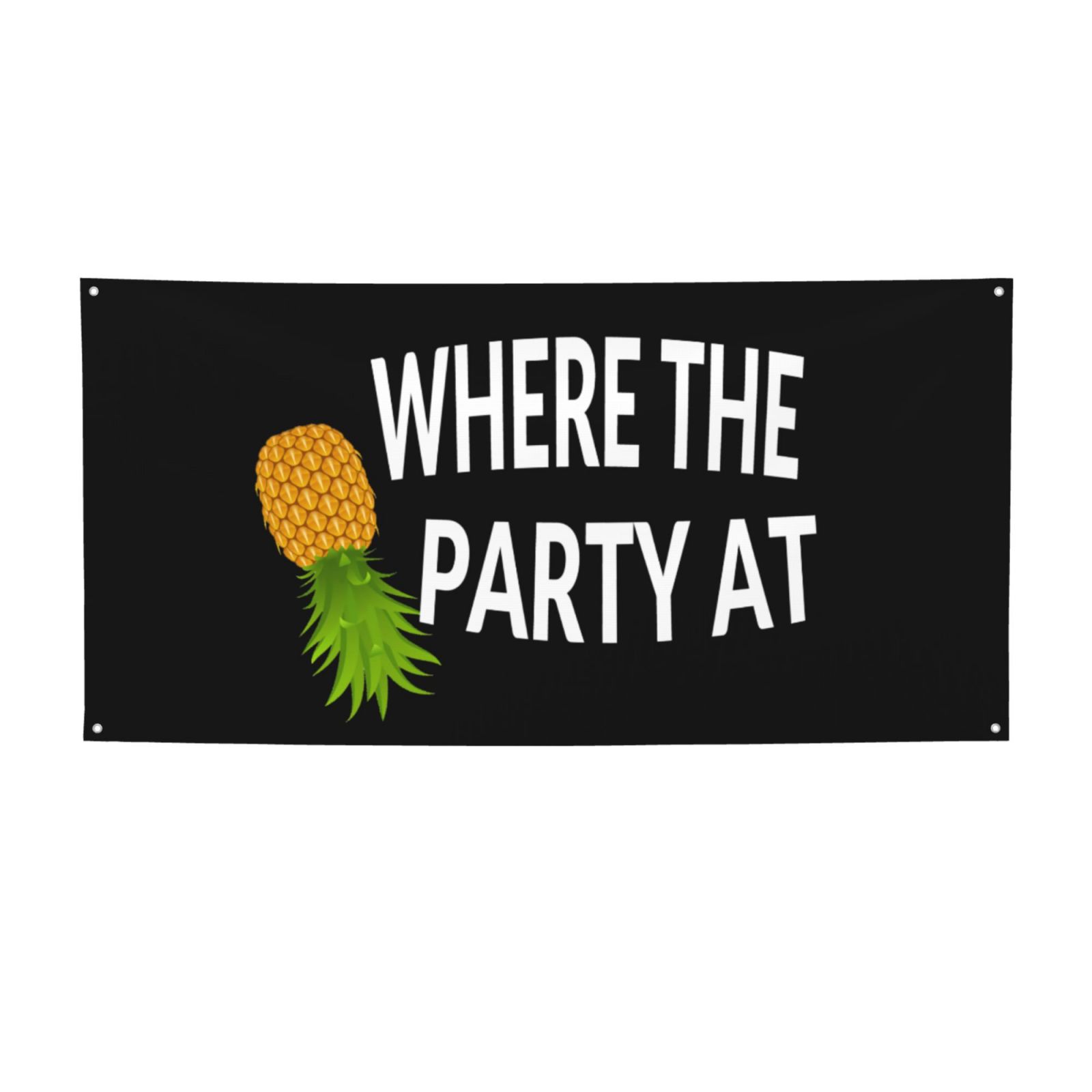 Upside Down Pineapple Funny Swinger Small Banner Backdrop Flag Tapestry